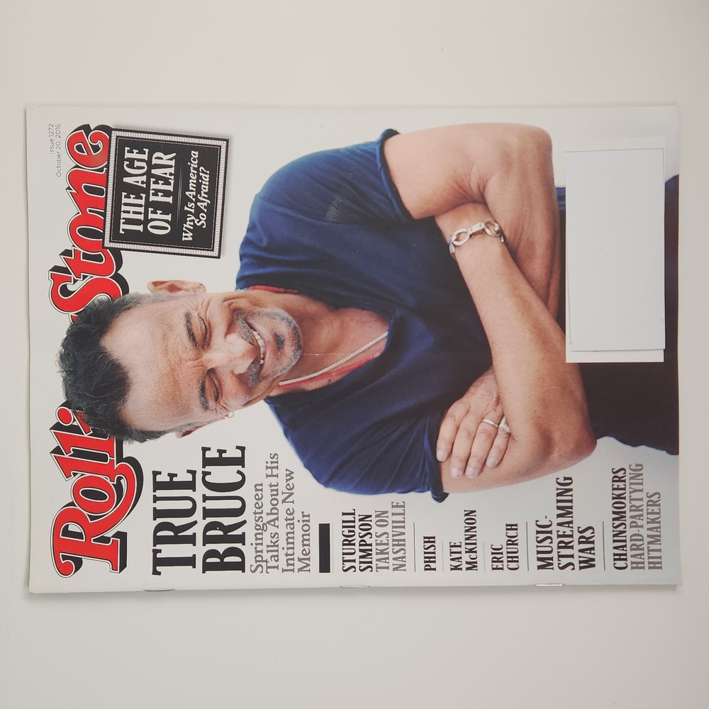 BRUCE SPRINGSTEEN ROLLING STONE 1272, OCT 20, 2016 VG+ CONDITION